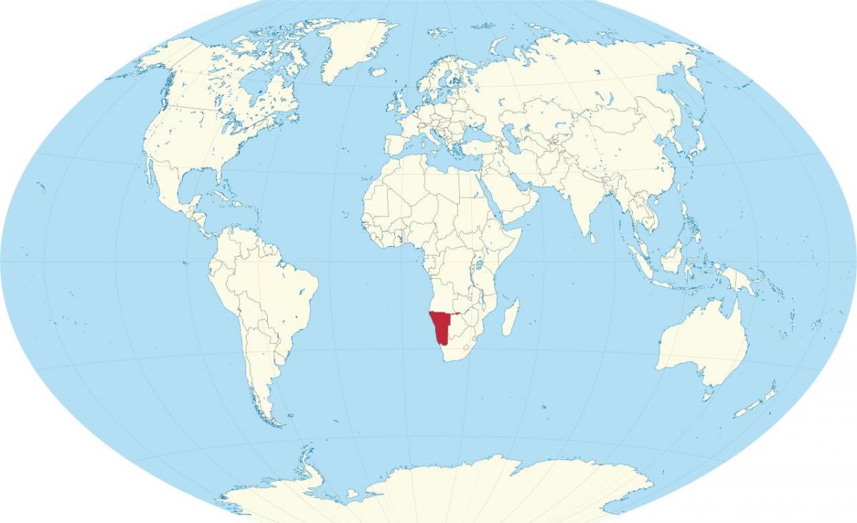 ナミビアの場所が世界の地図