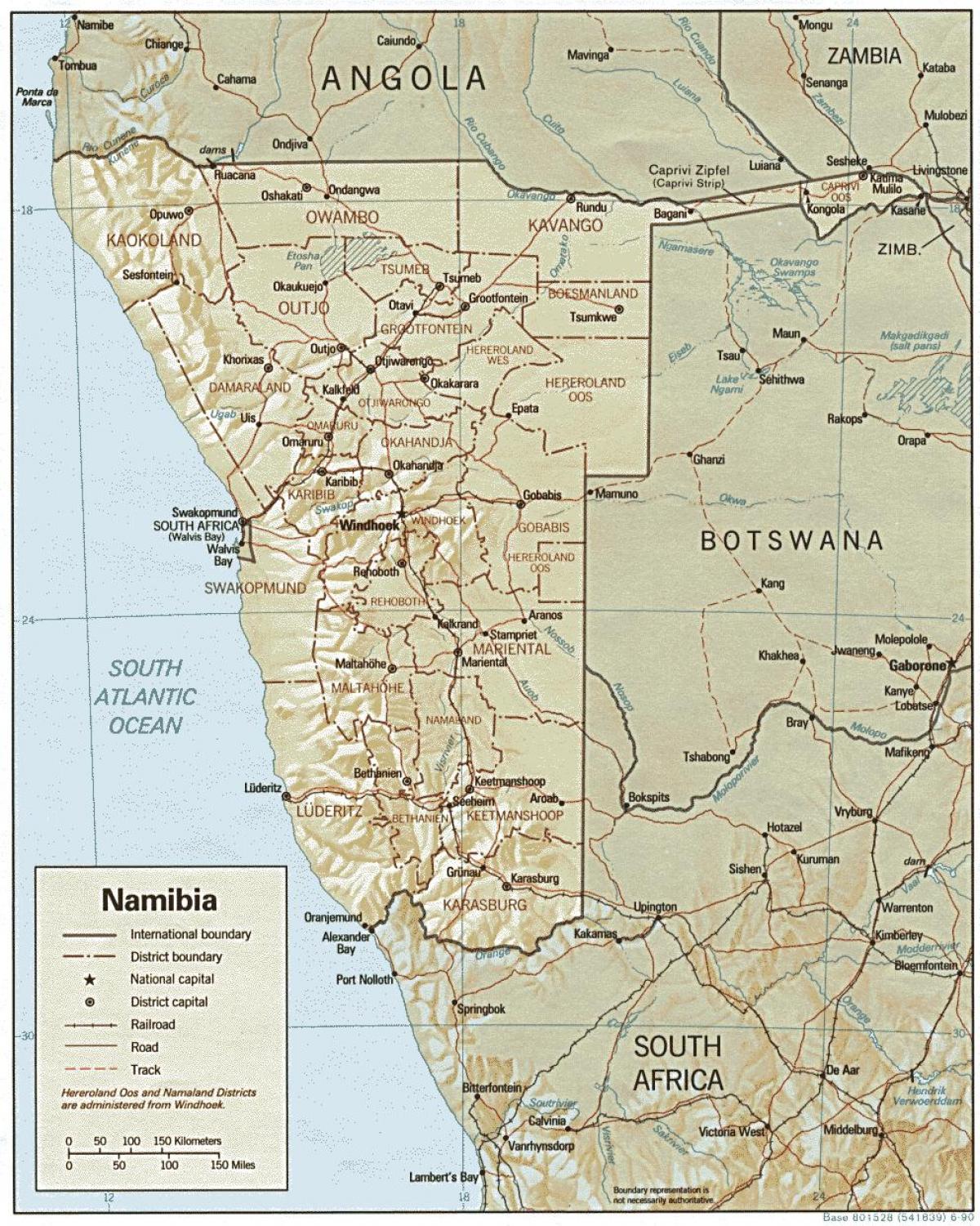 地図のナミビアの農業