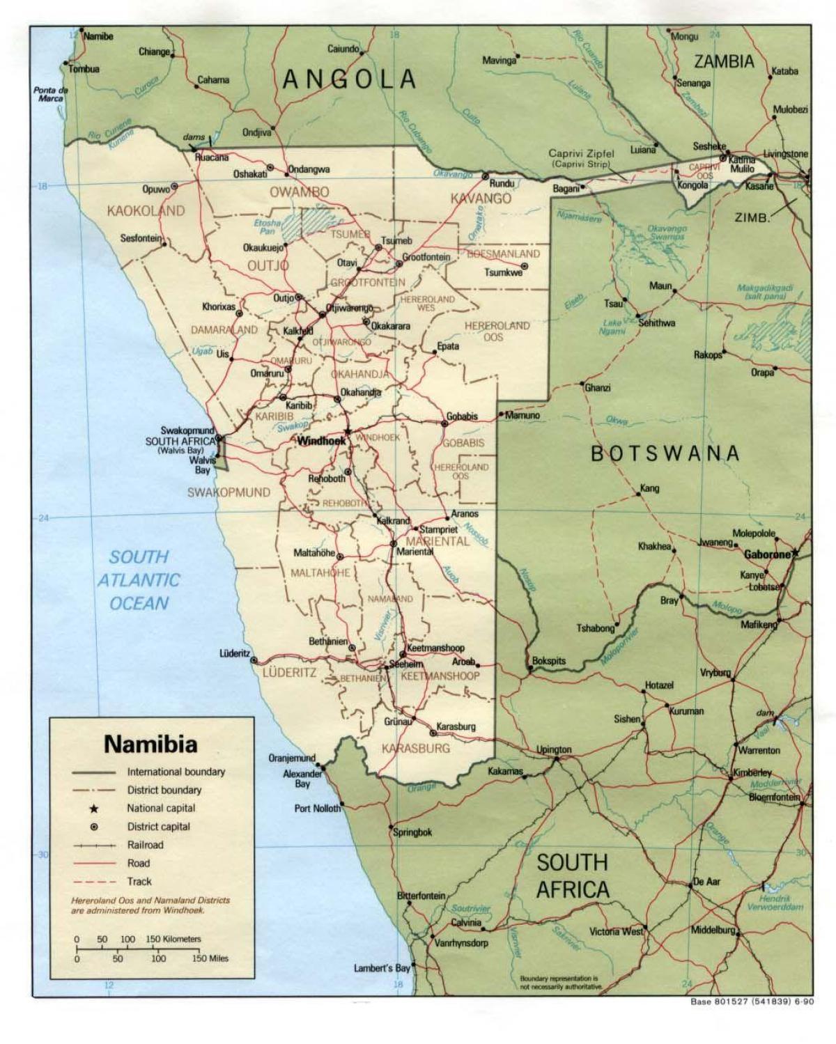 地図のナミビア旅行