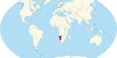 ナミビアの場所が世界の地図
