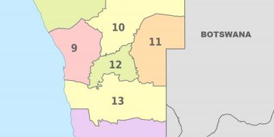 の政治地図がナミビア